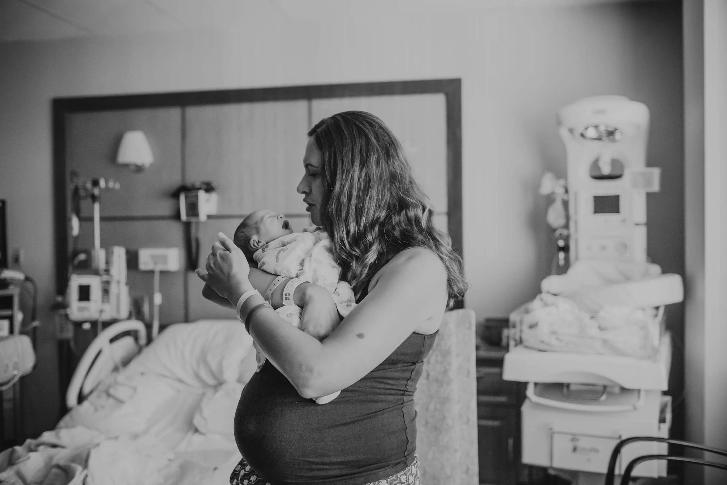 A new family at home with their baby